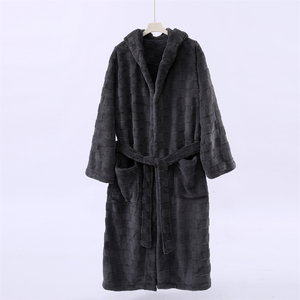 Accappatoio Lungo da Donna Invernale/Primaverile Taglie Forti con Stampa Corallo, Cappuccio, Morbido, Traspirante, Maniche Lunghe, Lavabile in Lavatrice, Lunghezza al Ginocchio - Product Image 2