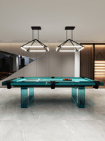 BOJAZND TB-99 Table de billard de luxe haut de gamme en verre cristal de style italien pour villa et maison, en acrylique noir, modèle standard pour billard américain à 8 boules
