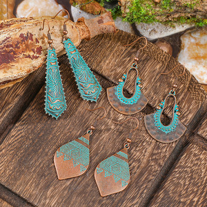 <b>Drop</b> Earrings Alloy Antique <b>Bronze</b> Plated Geometric Bohemia Style Women's Party Fashion Jewelry - Product Image 4
