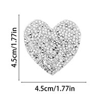 Patch en tissu cœur multi-tailles avec strass, Applique brodée CTC Flash Diamond pour vêtements, cadeaux et décoration