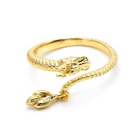 Dragon Tail Turn Gankun Boutique Bague de mode en cuivre doré avec un design de bon augure brillant pour de joyeuses fêtes