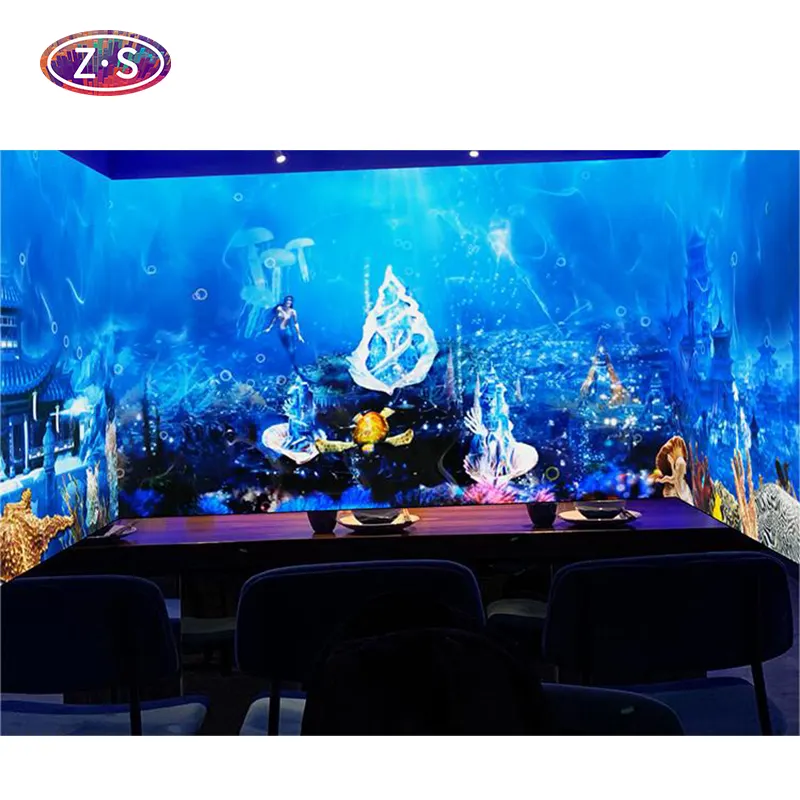 Holographic Multimedia Interactive Restaurant Room Mapping Wall Floor projection