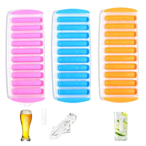 Molde de silicona de 9 cavidades sin BPA con tapa, cuadrado, de fácil desmolde, para cócteles - Product Image 1