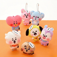 Porte-clés en peluche animaux de dessin animé mignons, breloque de sac en peluche douce avec chaîne à billes pour les fans de K-Pop, usage quotidien et collection
