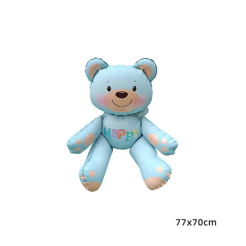 หมี 3 มิติ สีฟ้า