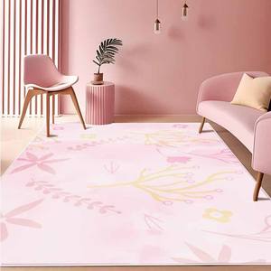 Tapis rectangulaire abstrait nordique en imitation cachemire, antidérapant, pour salon et chambre, design rose, gris, or, décoration intérieure - Product Image 2