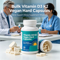 Capsules rigides standardisées de Vitamine D3 MK7 K2 à base de plantes, végétaliennes, pour le soutien osseux des adultes, supplément d'extrait 5g/pièce, vente en gros usine