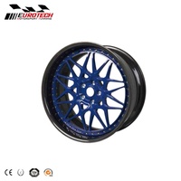 2023 haute qualité 5 trous jantes de voiture en Fiber de carbone roues 19 '20' 21 'conception de couleur personnalisée carbone Alliminum roue en deux pièces