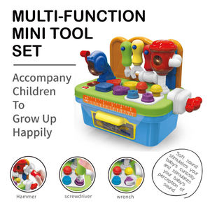 Établi de construction pour atelier de simulation pour enfants, trieur de formes de jouets, mini kit d'<span class=keywords><strong>outils</strong></span>, banc d'<span class=keywords><strong>outils</strong></span> pour bébé, ensemble de jeu avec sons et lumières - Product Image 3