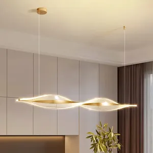 Nordic Designer Long LED Pendant Lights Acrylic Dimmable For Table Dining Living Room Kitchen Chandelier Home Decor Lamp Fixture