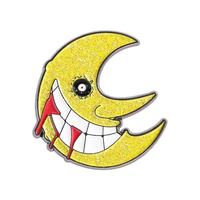 Evil Smile Horror Moon Zinc Alloy Casting Metal Pin Noir Nickel Plating-Magical Manga Anime Design Collection Bijoux Cadeau