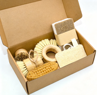 Ensemble d'outils de nettoyage multi-usages en bambou et sisal naturel, fabriqués à la main, sans plastique, durables et écologiques, pour vaisselle, casseroles et poêles