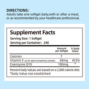 Miglior <span class=keywords><strong>CoQ10</strong></span> integratore 100mg supporta la salute del cuore per gli adulti 240 a rilascio rapido Softgels <span class=keywords><strong>CoQ10</strong></span> supplemento - Product Image 3