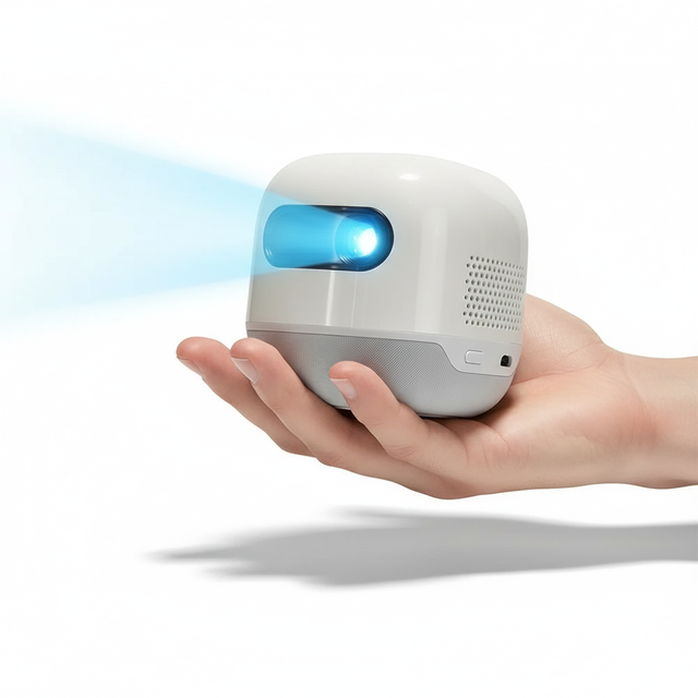 M2 Android 13 Portable Projector 4K Ready 200-Inch High Brightness DLP RGB LED 2-Hour Battery 3D HIFI Stereo Built-In 2G WiFi 6
