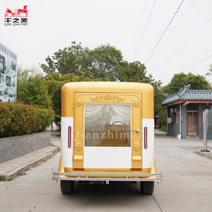 Coche Fúnebre Eléctrico de Estilo Vintage con Ventanas Grandes, Diseño Bicolor en Amarillo y Blanco - Product Image 3