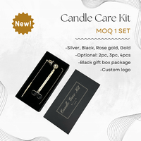 Kit de soin de mèche de bougie noir et or en gros avec éteignoir et coupe-mèche