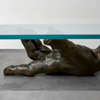 Table basse de salon moderne de luxe en fibre de verre, design italien créatif, sculpture décorative intérieure, petit meuble de bureau