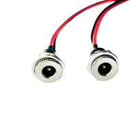 Cable de Extensión de Alimentación CC Impermeable DC5525 Macho a Hembra, 18AWG, Metálico, con Tuerca de Sujeción