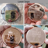Miroirs de poche compacts de luxe en gros à prix abordable, personnalisables avec logo, pour cadeaux de fête, souvenirs de mariage et articles cadeaux pour invités