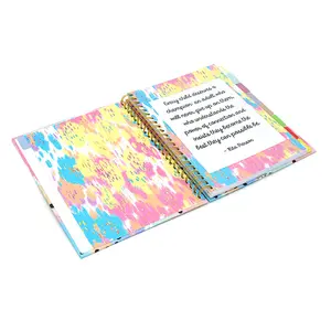 Planificador de impresión personalizado 2024 Venta caliente cuaderno espiral de tapa dura de lujo A4 libros de diario