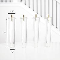 Pieds de meubles élégants en acrylique cristal de verre transparent, pieds modernes et robustes pour banc de lit, canapé et table console