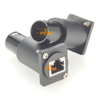 Adaptateur XLR 5 broches mâle vers RJ45 femelle, connecteur de montage sur panneau de châssis de type D, série D, RJ45 vers XLR 5 broches, compatible DMX-5XM-CAT5