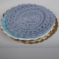 Sets de table de Noël modernes, sous-verres, dessous de tasse, sets de table en papier, fibre, tissu, crochet, sets de table ronds, dessous de plat