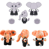 Fabrication sur mesure de jouets en peluche d'éléphant, vente en gros, éléphant en peluche super doux et confortable, poupée détachable pour la décoration de la maison