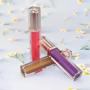 Vegan Rose Gold Lip Gloss Tubes with Custom Packaging Glossy Mineral Matte Velvet Lipstick Beauty Make-Up Wholesale Available