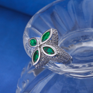 Bagues flocon de neige à double rangée en argent 925 plaqué or 18 carats de qualité supérieure, serties de moissanite VVS sans défaut, bijoux hip-hop qui passent le test du diamant - Product Image 4