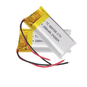 601430 bán buôn siêu Trung Quốc nhà sản xuất phẳng Lipo Li-ion di động 3.7V 200mAh Li-ion Lithium Polymer ion tế bào pin cho LED