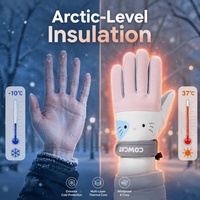 Gants de ski imperméables pour femmes avec logo personnalisé, gants thermiques à écran tactile, coupe-vent, pour l'extérieur