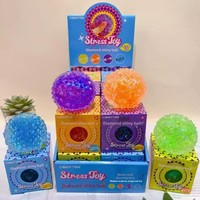 Balle anti-stress diamantée brillante, balle à presser remplie de maltose scintillante, jouet de décompression en TPR cristal, vente en gros