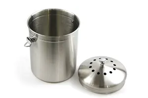 1.3 galão balde de compostagem em Casa filtro de carvão de resíduos de alimentos bin bin vermicomposto da bancada de aço inoxidável para cozinha