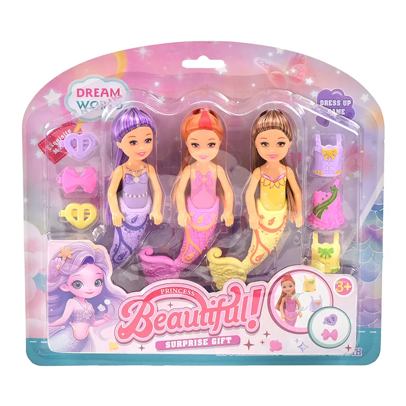 Куклы-Русалочки с гибкими качелями, 6,5 дюймов, 3 вида цветов кукла-русалка, кукла-принцесса, подарок, игрушки для детей