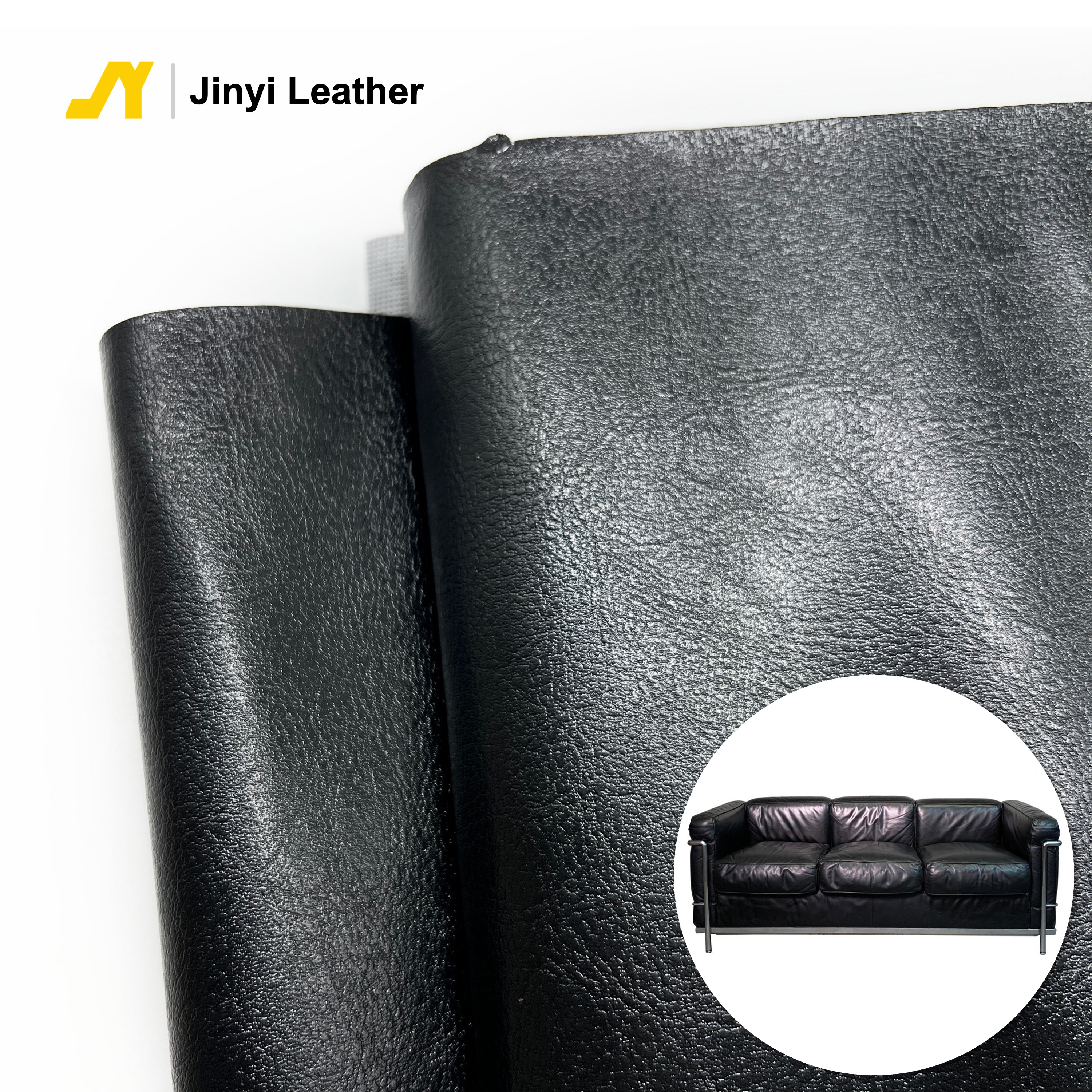 Custom Fabric PVC Leather 1.0mm Thick Bright Black Synthetic Leather Waterproof for Car Seat Sofa Bag Furniture Popular Use
