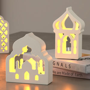 Moule en silicone HC Middle East Moon Castle pour abat-jour, style arabe, moule en résine de gypse, moule DIY pour couvercle de lampe à <span class=keywords><strong>bougie</strong></span> en plâtre, décoration intérieure - Product Image 2