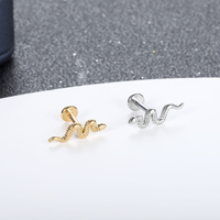 Acier inoxydable à filetage interne Serpent Oreille Os Goujons Lèvres Labret Piercing Cartilage Oreille Piercing Bijoux de Corps