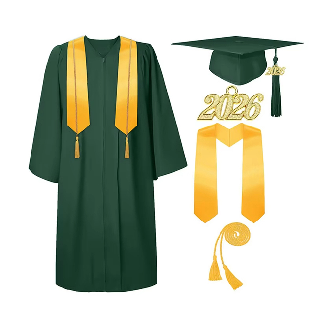 Wholesale Matte Black Graduation Robe 2026 Tassel Stole Honor Cord for High School Bachelor University