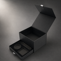 Boîte cadeau de luxe personnalisée avec logo pour les marques de musique, emballage en papier rigide noir avec style de présentation haut de gamme