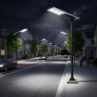 Lampe solaire LED tout-en-un 80W étanche IP66 avec fonction marche/arrêt automatique, angle de faisceau de 140°, garantie de 3 ans, certifiée CE/RoHS
