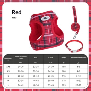 Arnés Clásico a Cuadros con Botones para Perros Pequeños, Estilo INS, Malla Suave, Antiescape, Cómodo, Conjunto de Correa y Chaleco para Pasear Mascotas - Product Image 1
