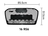 Grille avant RS6 personnalisée pour Audi A6 2016-2018 avec Quattro en plastique, neuve