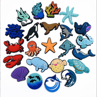 2024 mignon dessin animé océan thème crabe poisson conception océan Animal chaussure breloques décorations chaussures breloques pour chaussures accessoires