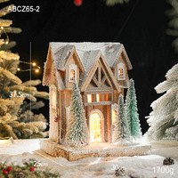 Décorations de Noël Assorties Tendance 2026 Ornements de Maison Vintage en Bois avec LED Finition Neigeuse Décoration de Table de Fêtes