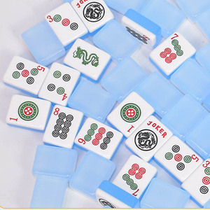 En Stock: Juego de Mahjong Americano de Lujo Personalizado, Moderno, de Acrílico Azul y Cristal, 166 Fichas, Plegable, para <span class=keywords><strong>Ajedrez</strong></span>/Cartas, Regalo para el Hogar - Product Image 1