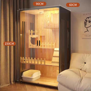 Haute qualité pliable chat château Style extérieur meubles pour animaux de compagnie nid armoire bouton fermeture qualité lapin Cage motif Animal - Product Image 3