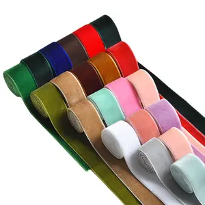 Accesorios de cinta de terciopelo de un lado coloridos al por mayor de fábrica para prendas de vestir