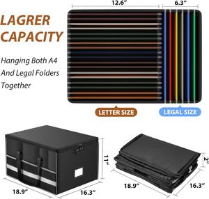 Portable Collapsible Storage Organizer Multi-Layer Fireproof Document Case Lock Home Legal Letter <b>Folders</b> Box Pattern - Product Image 3