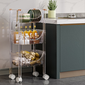 Rak Organizer rumah plastik <span class=keywords><strong>3</strong></span> tingkat, braket rak dapur kamar mandi mandi mandi untuk kopi & rak piring penggunaan kantor & luar ruangan - Product Image 1